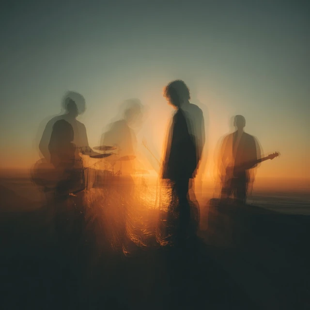 Rock Band Silhouettes Golden Hour Album Art