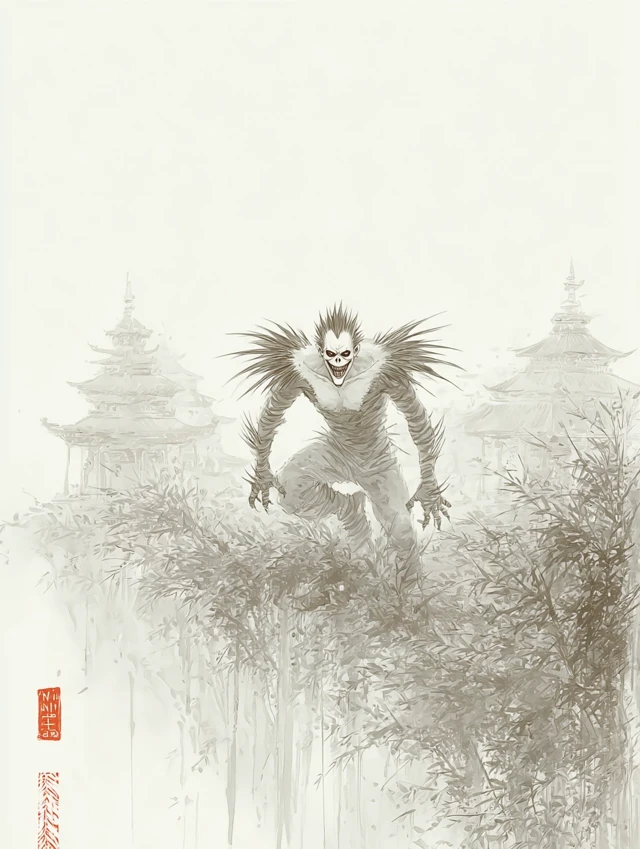 Ryuk Death Note Anime Sumi e Art