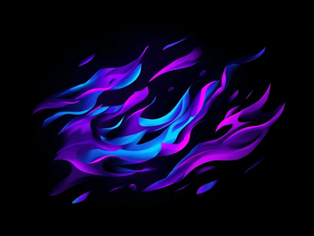 Abstract Purple and Blue Flames Digital Art
