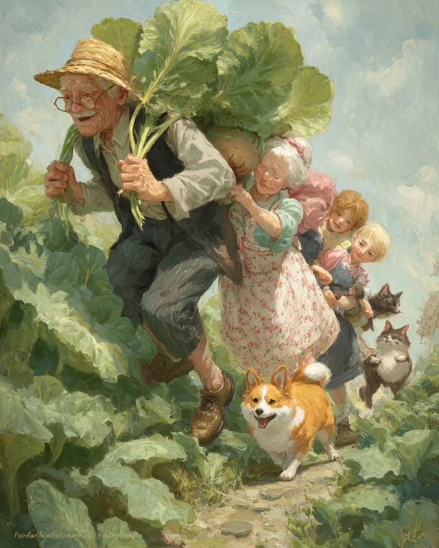 Giant Turnip Fairytale Illustration