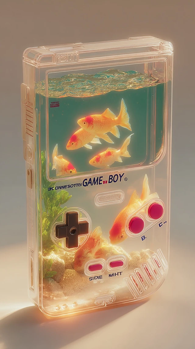 Game Boy Aquarium Golden Fish Photography