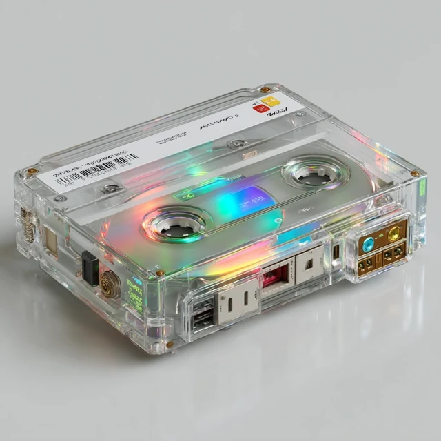 Futuristic Memory Diskette with Hologram