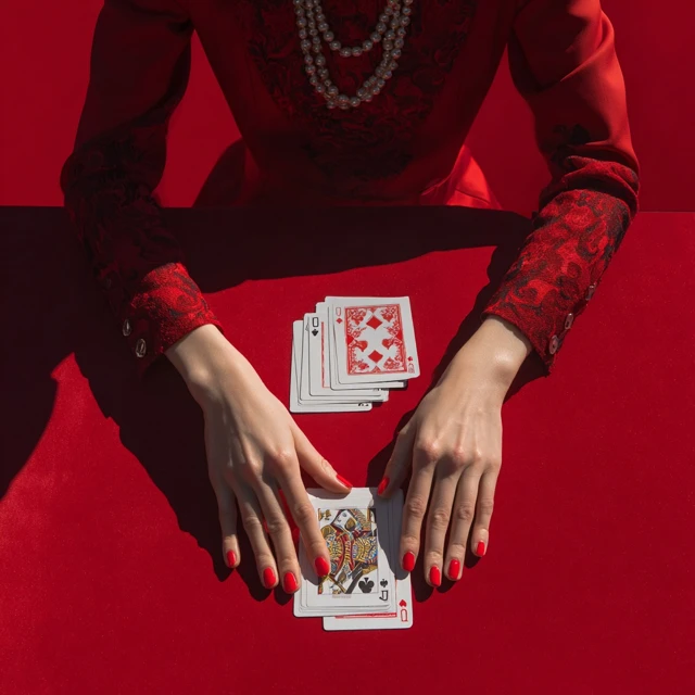 Elegant Hands Dealing Cards Casino Game