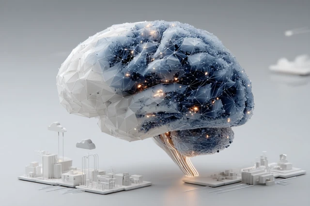 AI Brain Illustration for Corporate Presentation