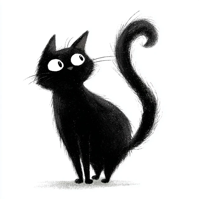 Black Cat Watercolor Art Illustration HD