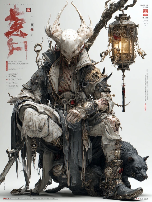 Chinese Mythic War Spirit Sculpture Art Fusion