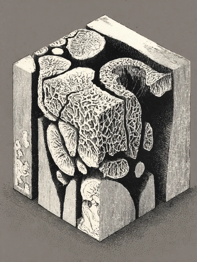 Mushroom Cube Section Illustration