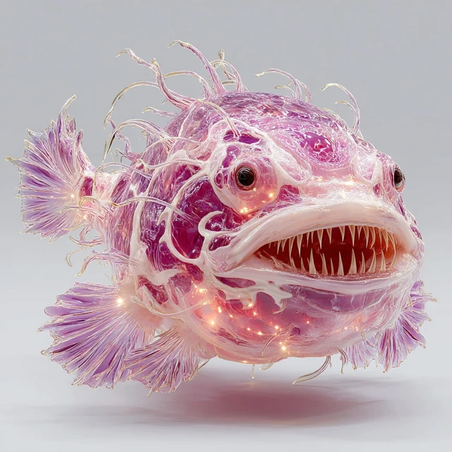 Bioluminescent Anglerfish: A Surreal Underwater Creature