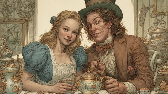 Alice in Wonderland Tea Party Geoff Darrow Style