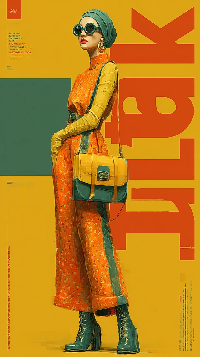 Abstract Art Poster of a Woman with Title