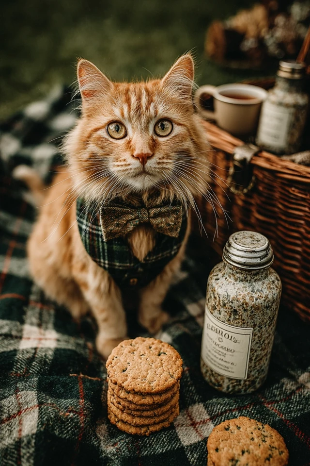Ginger Cat in Scotland Picnic Cosy Photo