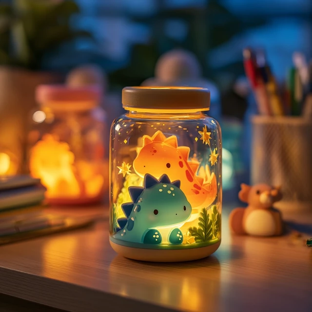 Cute Dinosaur Lantern Pen Holder Decor
