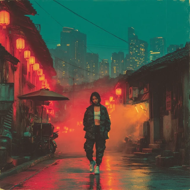 Chongqing Nights Album Cover Girl Urban Realism