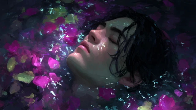 Drowning Boy in Water Digital Art
