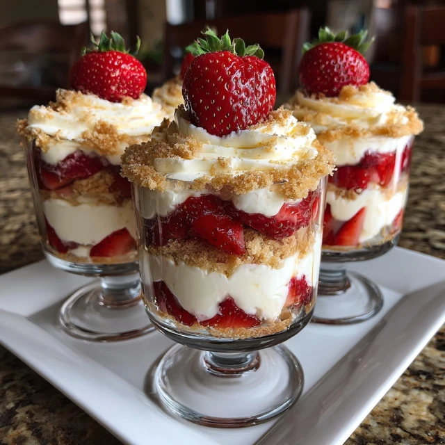 Strawberry Shortcake Trifle Cups Dessert Recipe