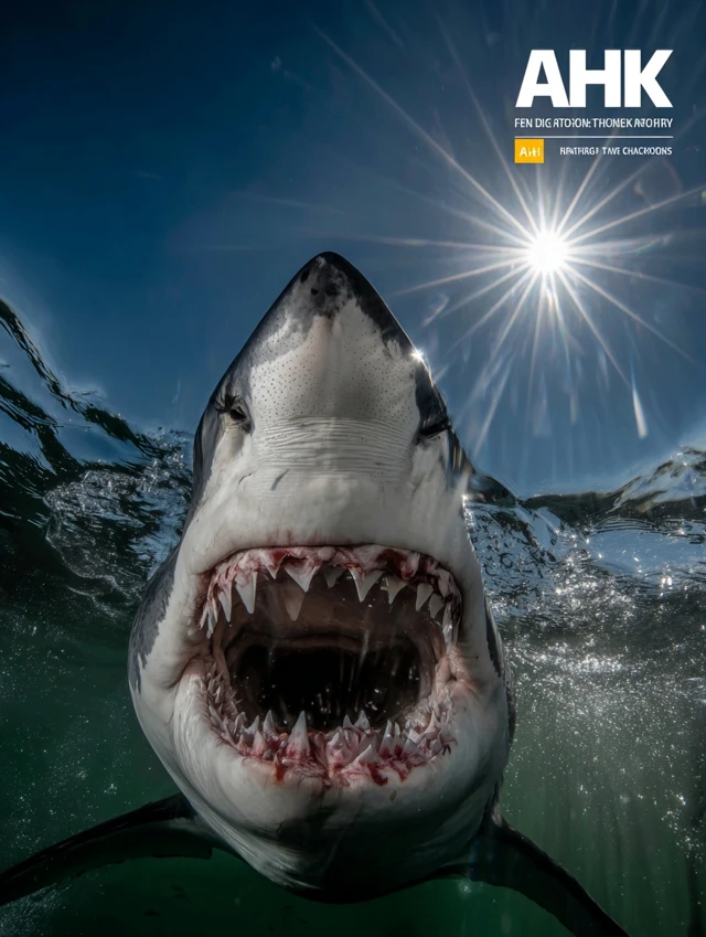 Great White Shark Underwater Close Up