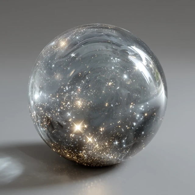 Mystical Silver Crystal Ball Enchanted Aura Fantasy Art