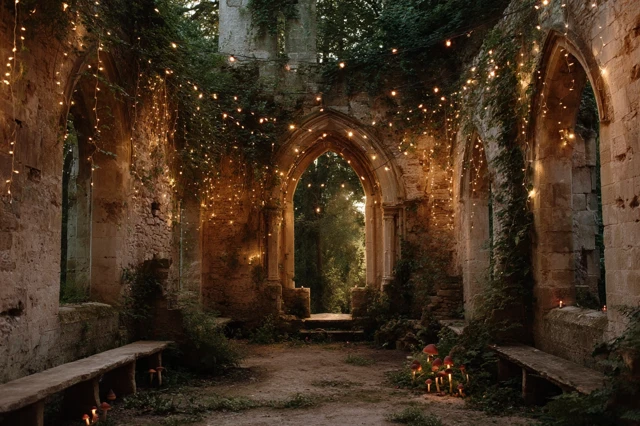 Ivy-Clad Ruin Courtyard Fairy Theme