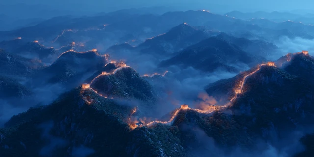 Great Wall at Night Dramatic View