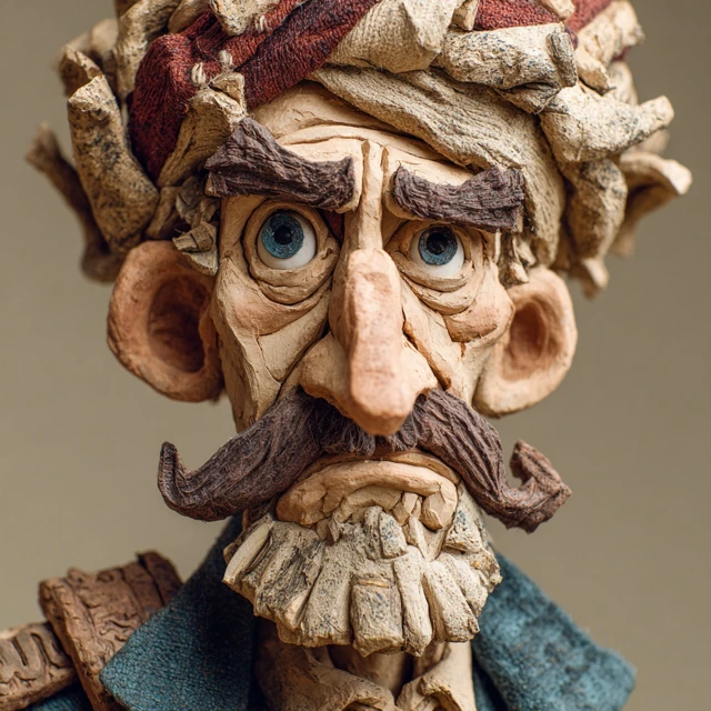 Clay Caricature of Middle Eastern Man Classic Stop Motion