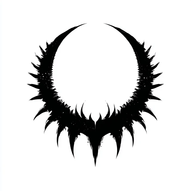 Dark Fantasy Icon Abstract Fangs Chaos Symbol