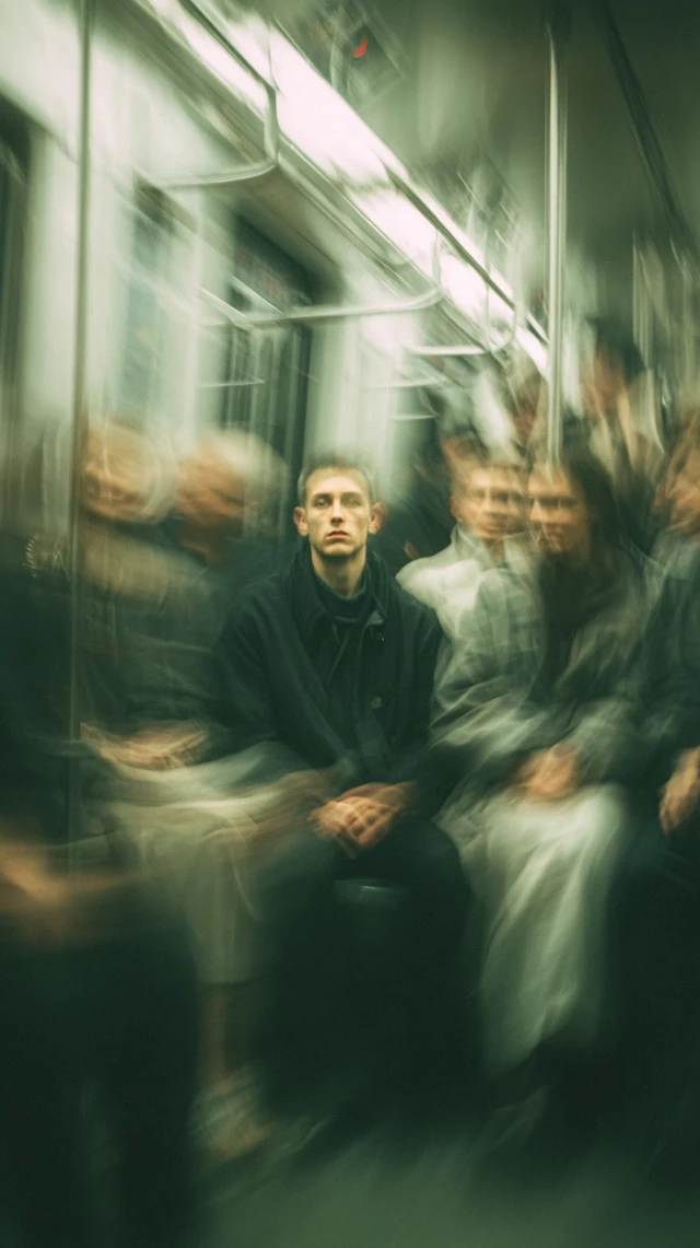 Stillness in Motion Subway Portrait