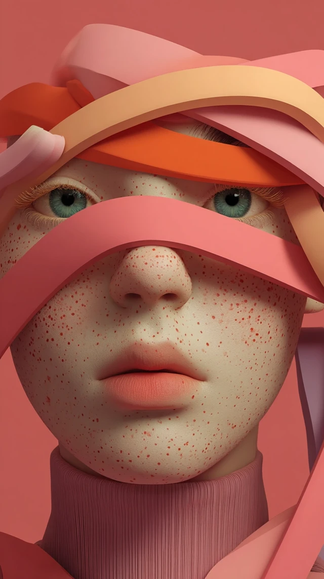 Close Up Woman Face 3D Art