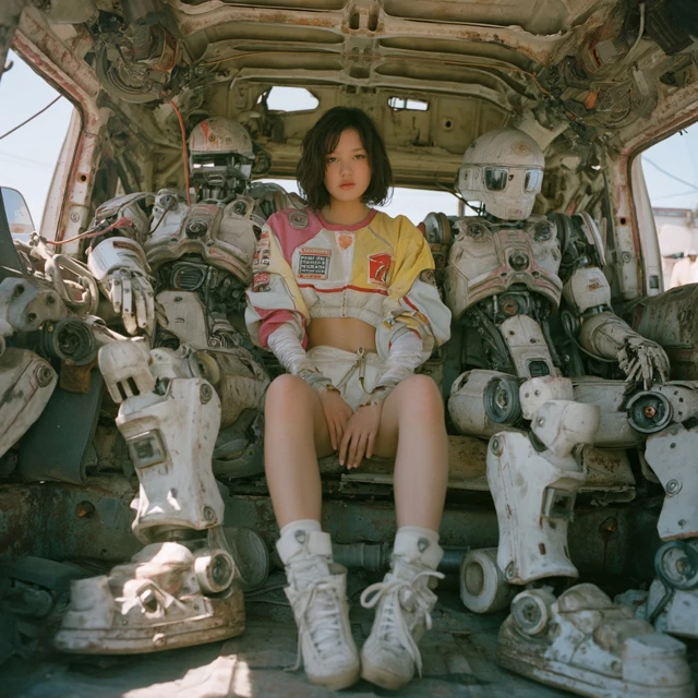 Cyborg Girl in LA Car Park Tim Walker Inspired