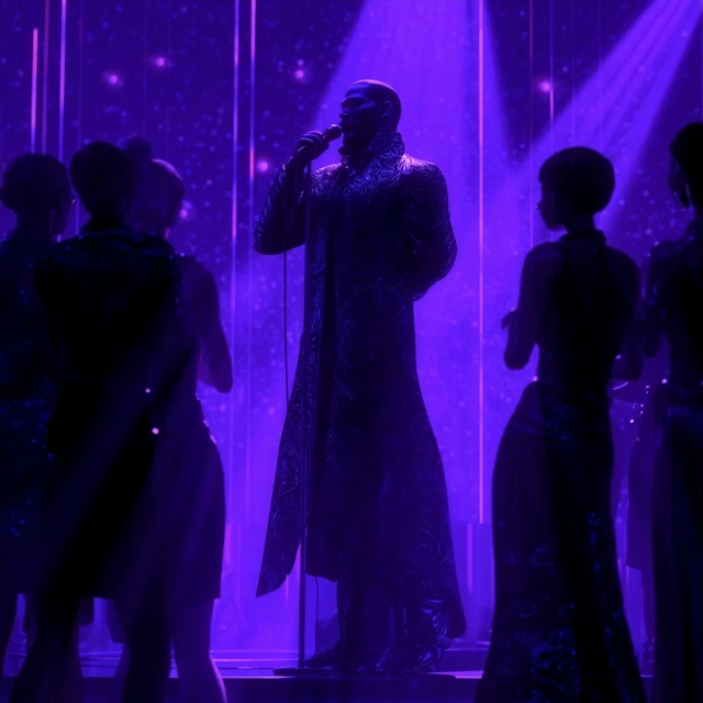 Male Singer Performing for an Audience 3D Fantasy