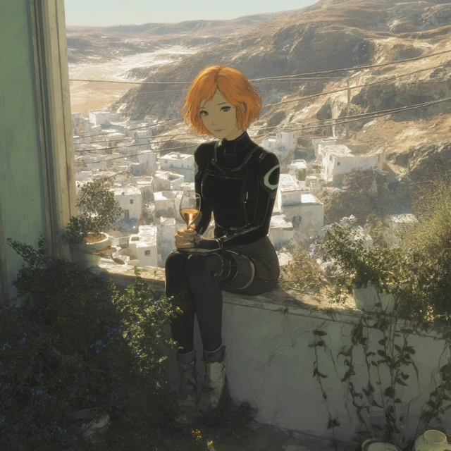 Anime Girl on Alien Planet Digital Painting