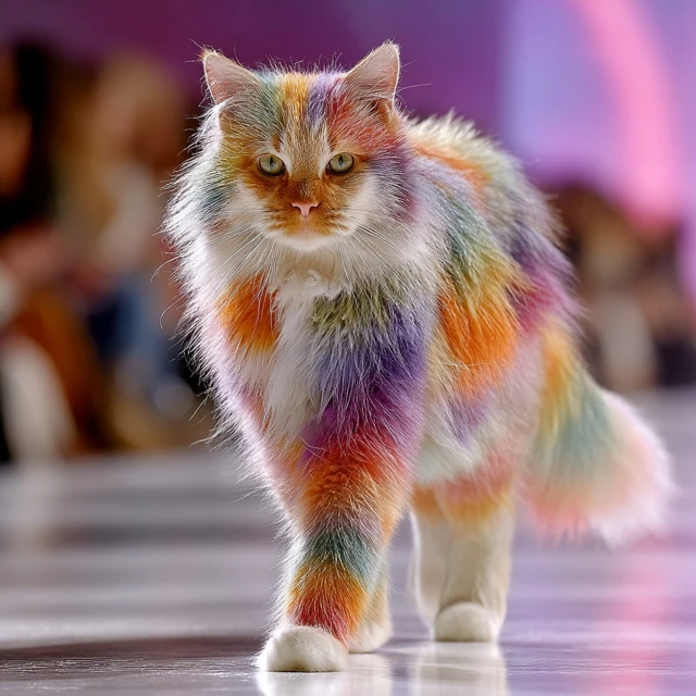 Rainbow Cat Runway Fashion