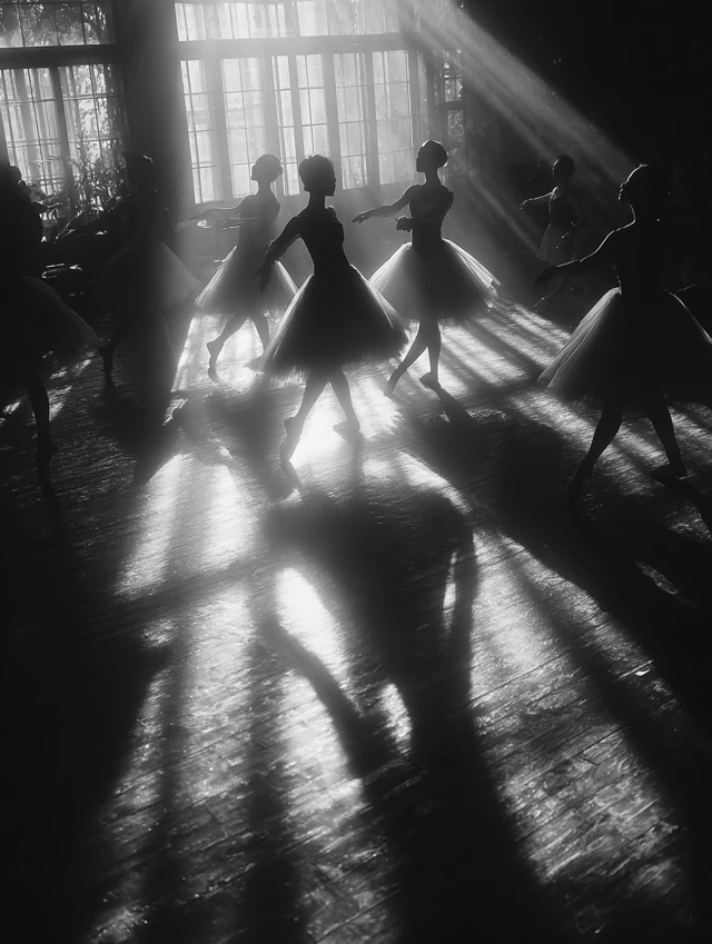 Ballet Dancers Light and Shadow Photography
