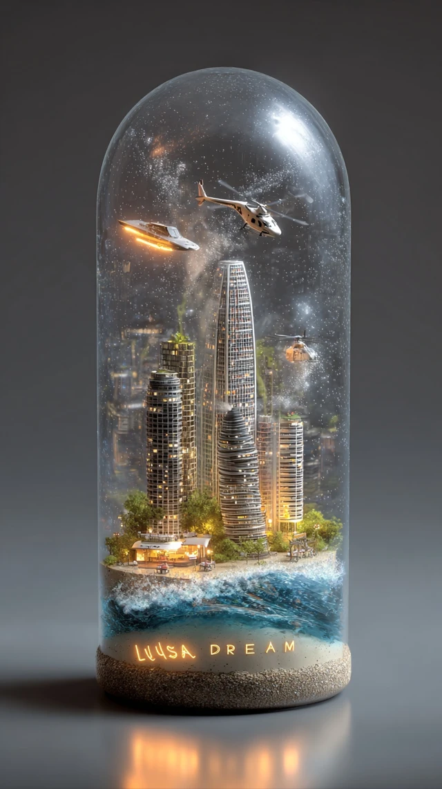 Miniature City in a Glass Capsule LUISA DREAM