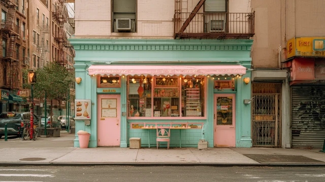 Ice Cream Shop in New York City Wes Anderson Style