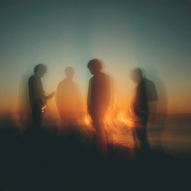 Rock Band Silhouettes Golden Hour Album Art