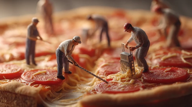 Miniature Pizza Makers Ultra Realistic Photography