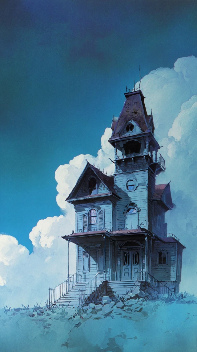 Victorian Ghost House Illustration