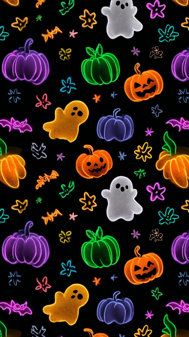 Cute Halloween Symbols Wallpaper Design