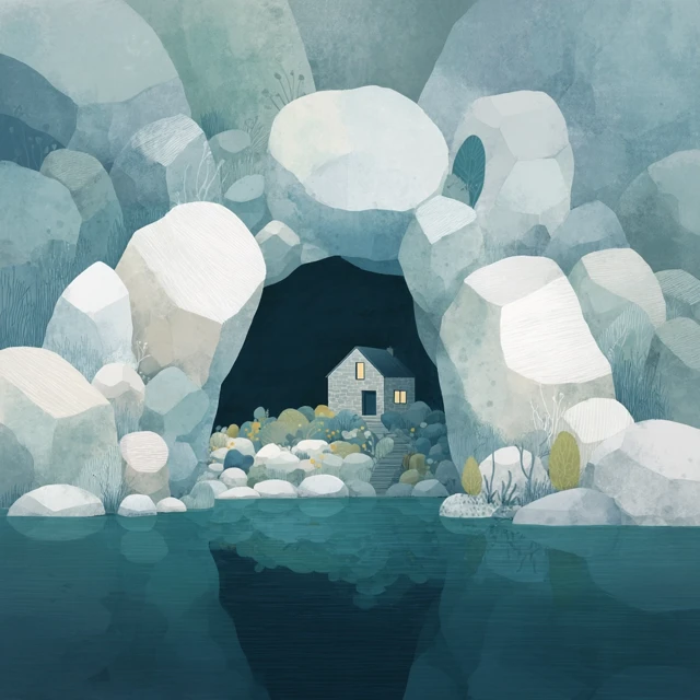 Cave House Illustration by Isabelle Arsenault