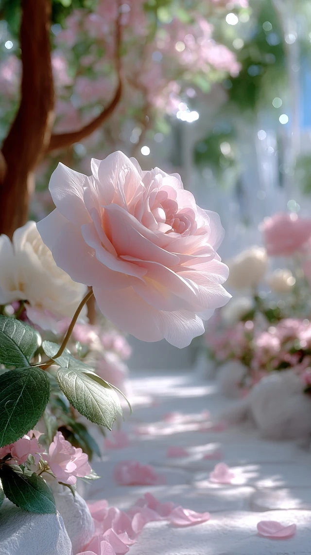 Dreamy Pink Roses Summer Garden Photography