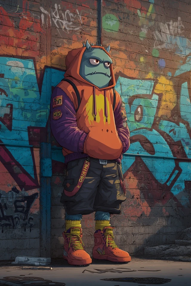 Superhero Monster Hip Hop Ghetto Street Cartoon