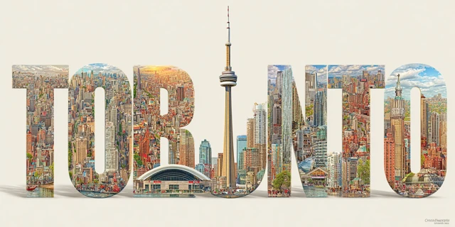 Toronto Skyline Cutout Word Art