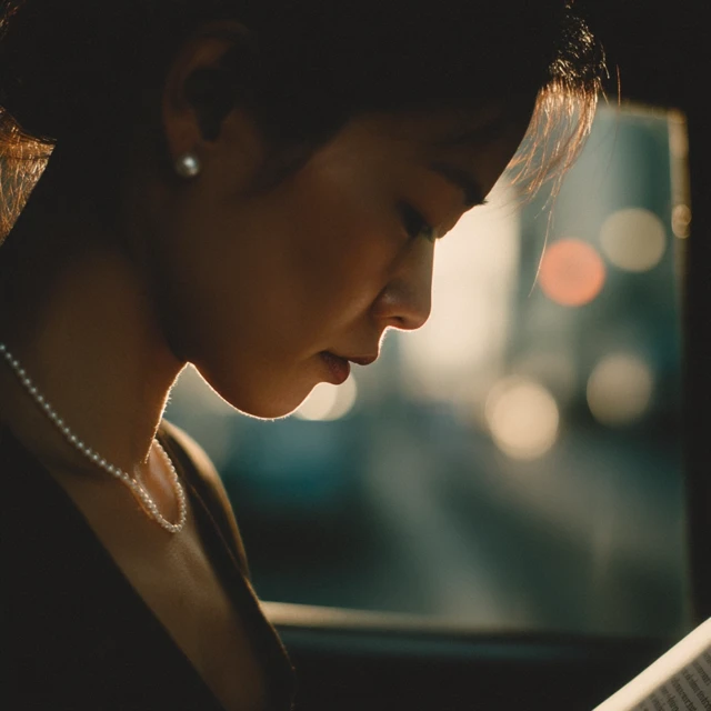 Asian Woman Reading Morning Light