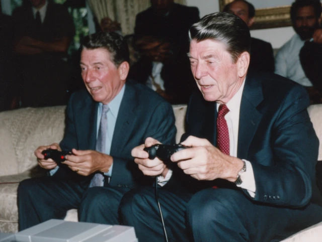 Reagan and Gorbachev NES Gaming Throwback