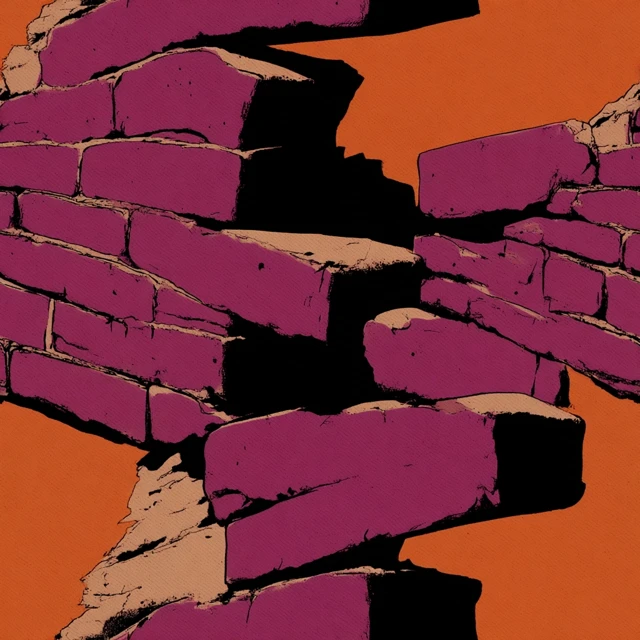 Collapsing Brick Wall Illustration Art