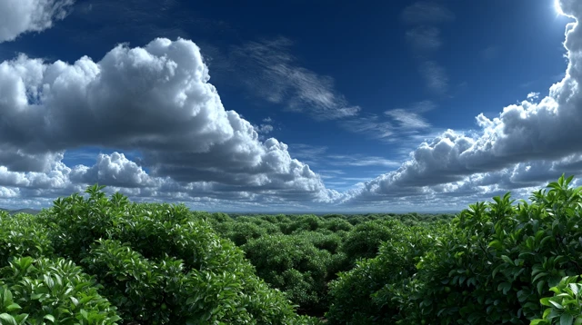 Dreamlike Orchard in the Clouds