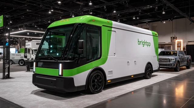 BrightDrop Electric Delivery Van at Car Show