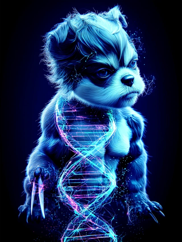 Wolverine Frenchie DNA Helix Super Hero Art