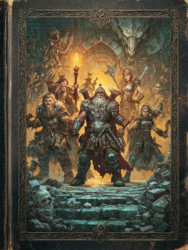 DandD 5E Fantasy Adventurers Dungeon Cover Art