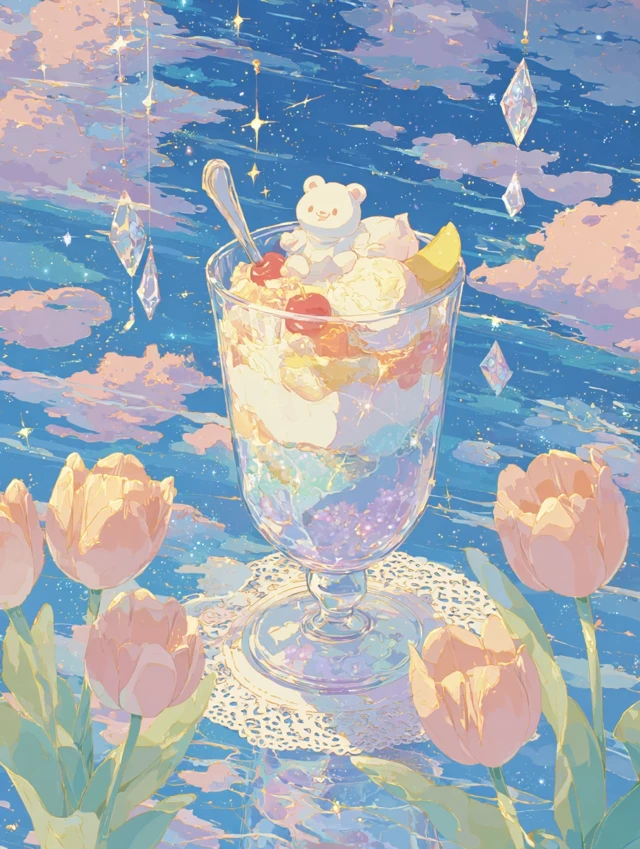 Galaxy Parfait Illustration Magical Food Art